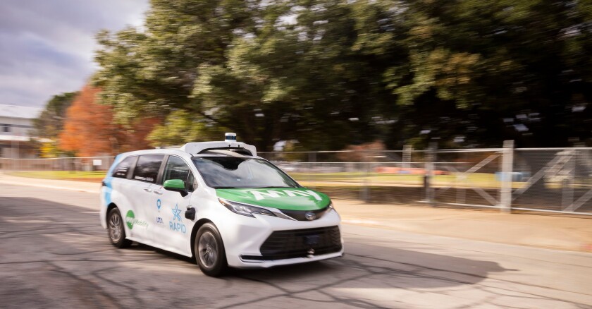 May Mobility Autonomous vehicles RAPID program University of Texas at Arlington (UTA) Via Transportation north texas